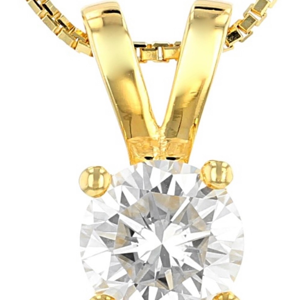 Simply Elegant Gold Moissanite Pendant Necklace